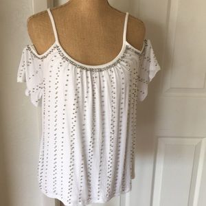 Spaghetti strap TOP w/off the shoulder sleeves